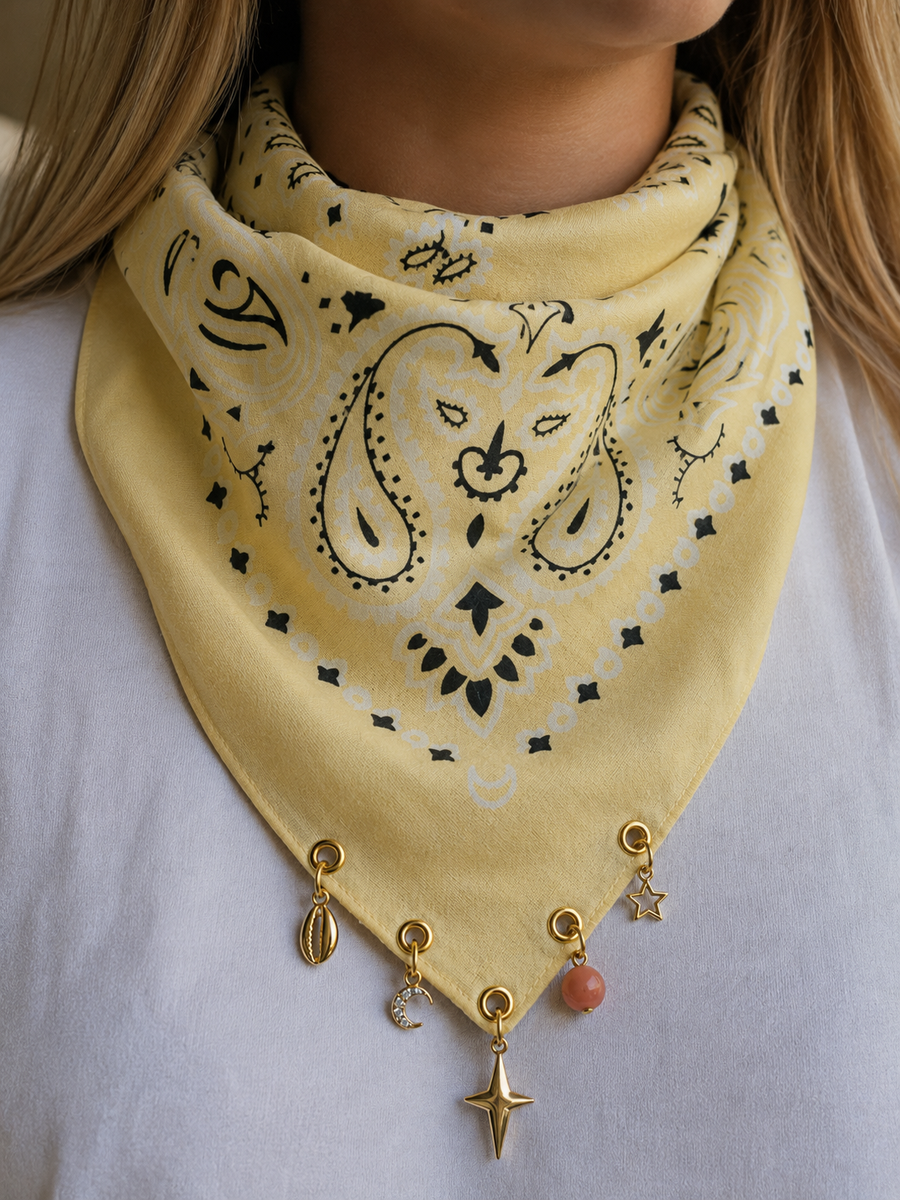 Bandana à charms Jaune