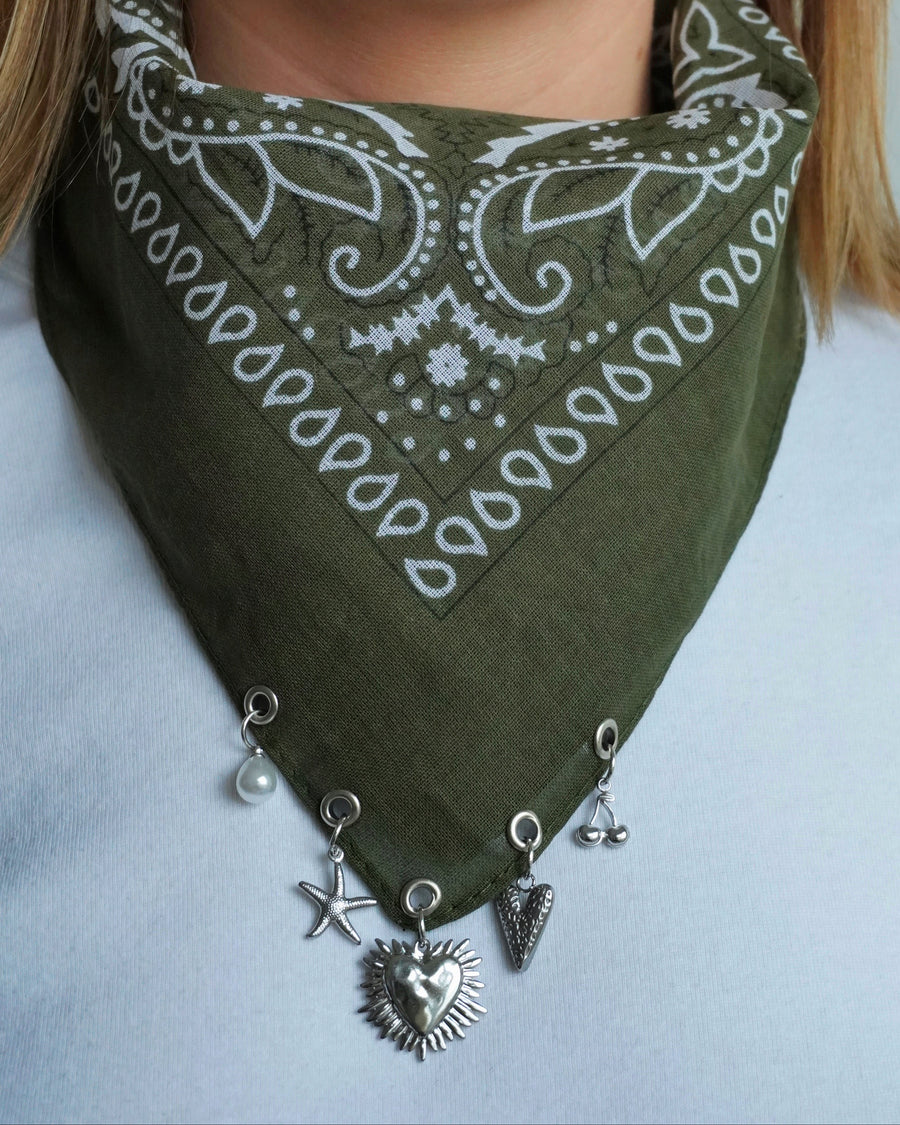 Bandana à charms Kaki