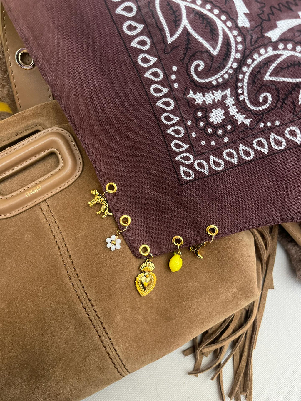 Bandana à charms Prune