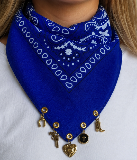 Bandana à charms Bleu Électrique