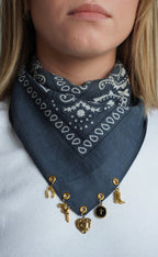Bandana à charms Bleu Gris
