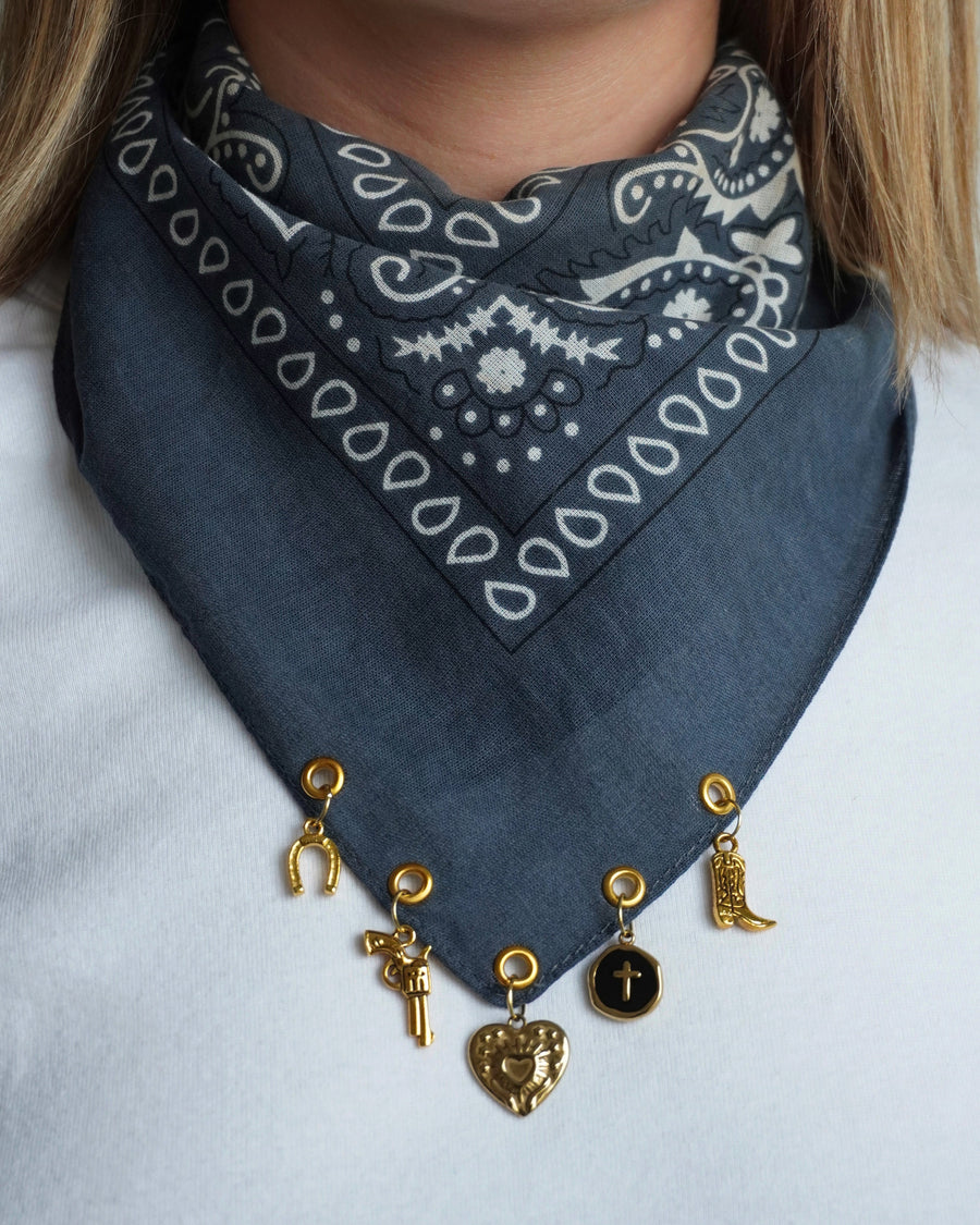 Bandana à charms Bleu Gris