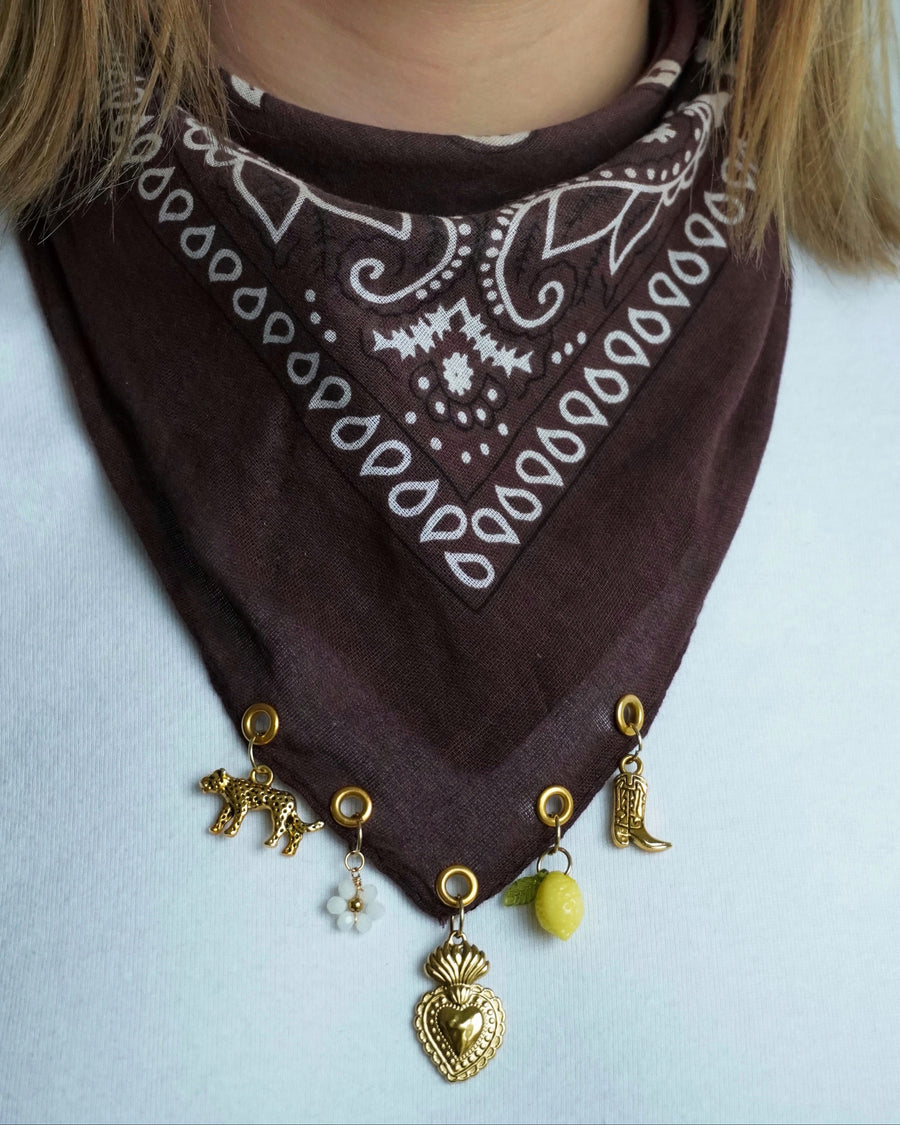 Bandana à charms Prune