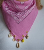 Bandana à charms Rose