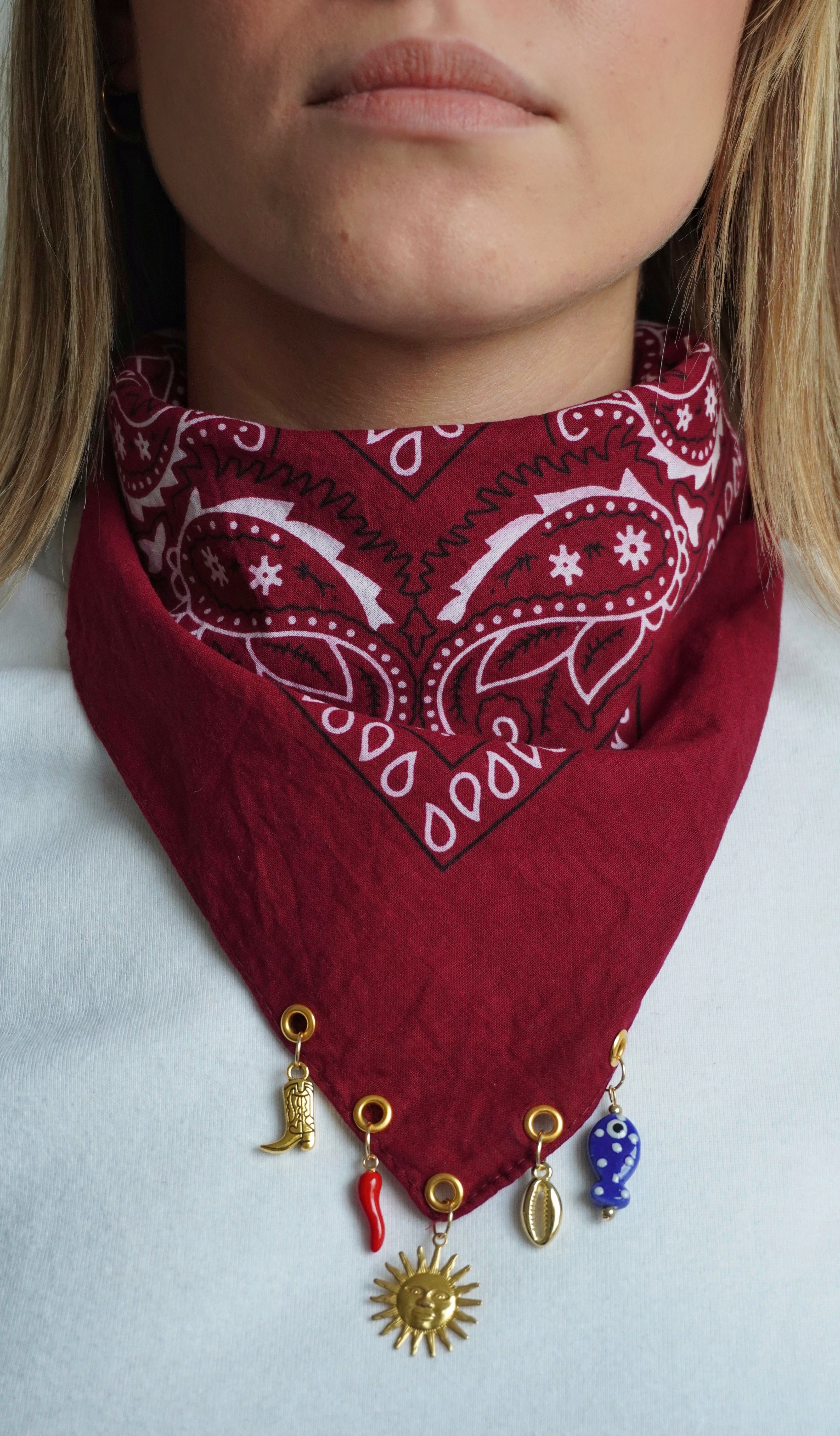 Bandana à charms Bordeaux