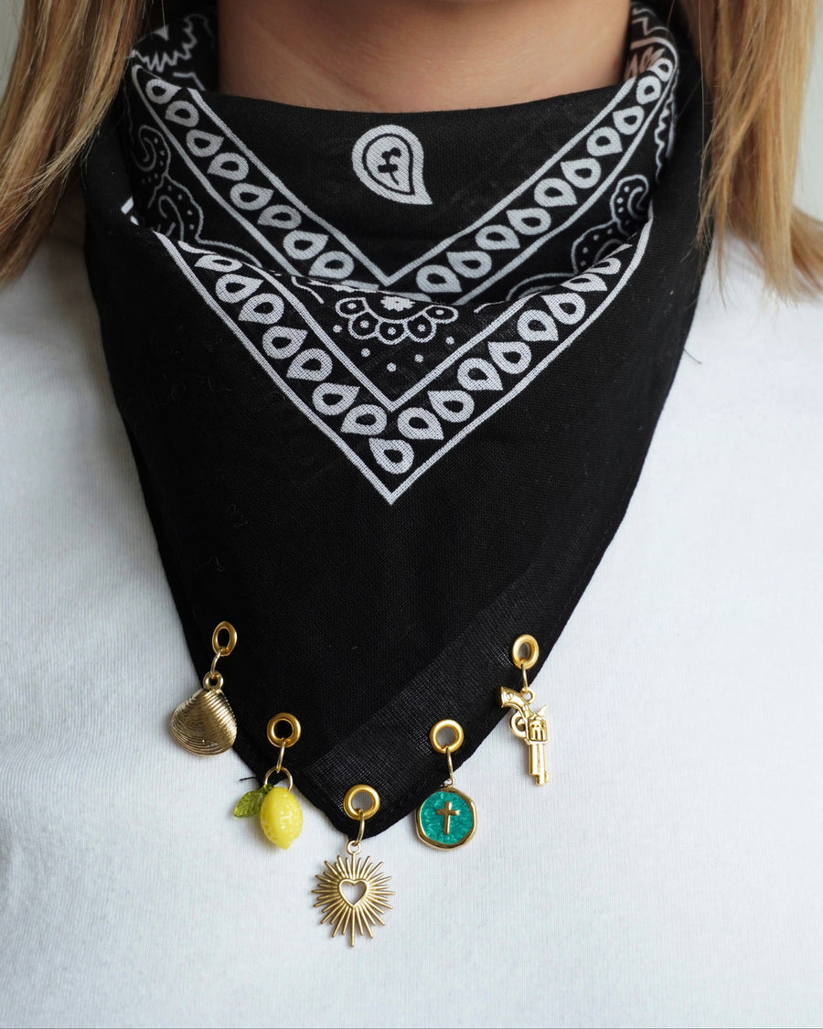 Bandana à charms Noir