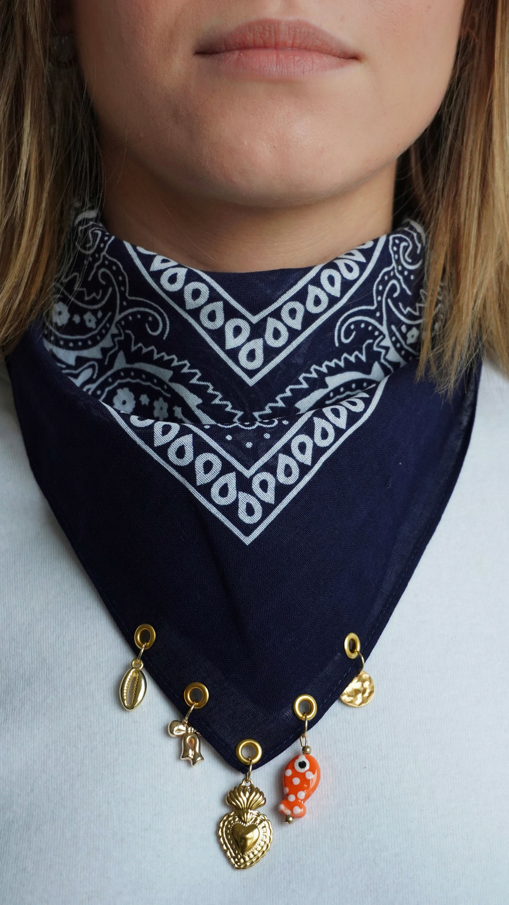 Bandana à charms Bleu Marine