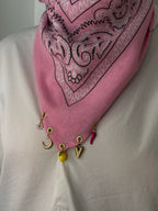 Bandana à charms Rose