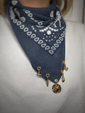 Bandana à charms Bleu Gris