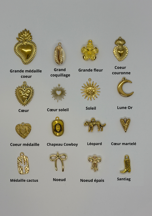 Bandana à charms Beige